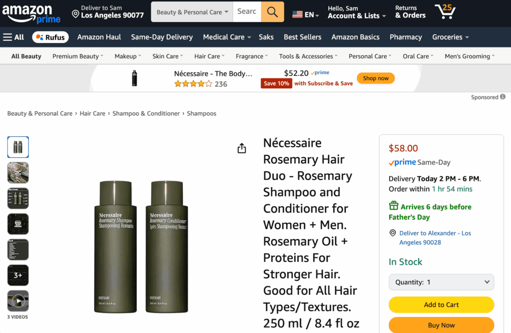 Father's Day eCommerce trends 2025 as shown with Amazon and the delivery time
